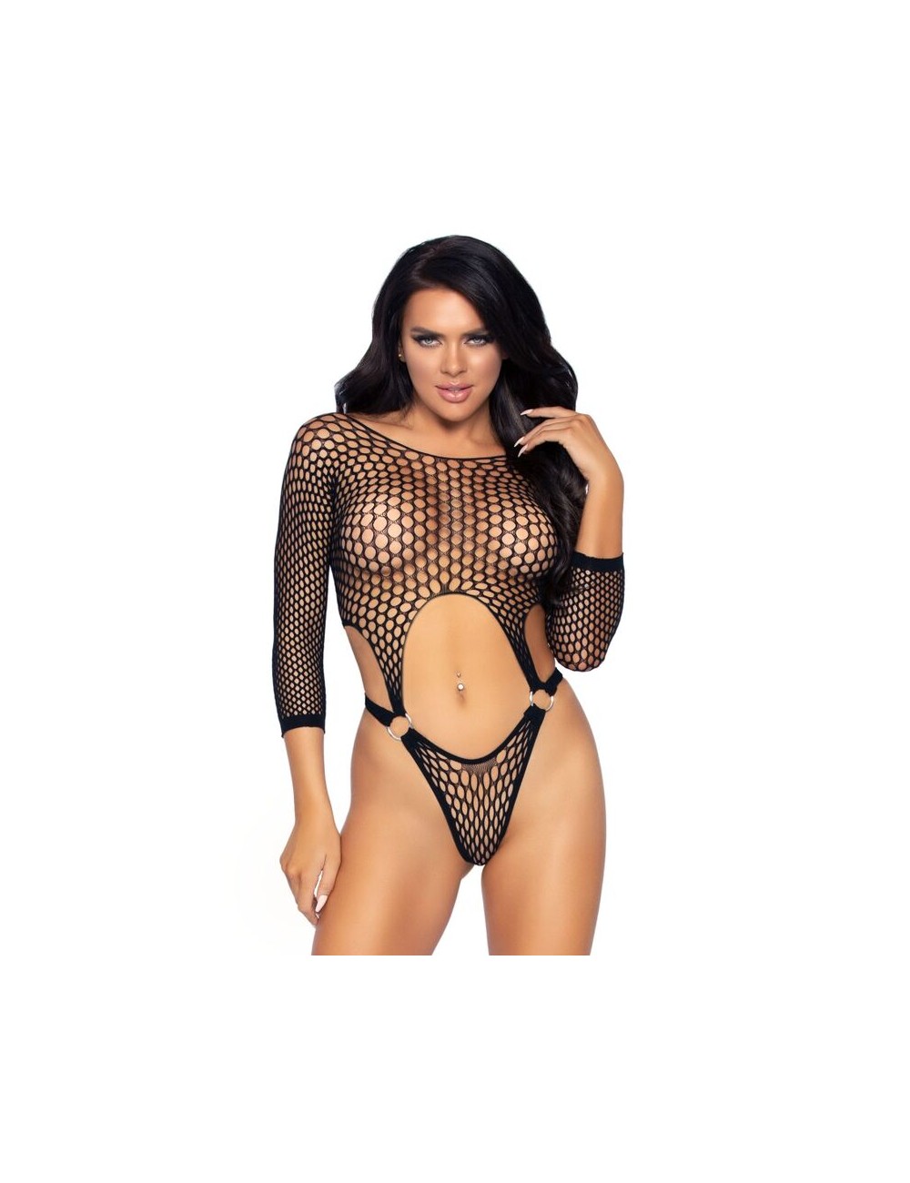 TOP BODY LEG AVENUE CON PERIZOMA SOTTO TAGLIA UNICA - NERO TOP BODY LEG AVENUE CON PERIZOMA SOTTO TAGLIA UNICA - NERO