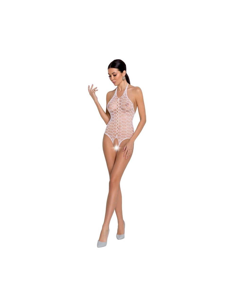 BODYSTOCKING PASSION WOMAN BS087 BIANCO TAGLIA UNICA