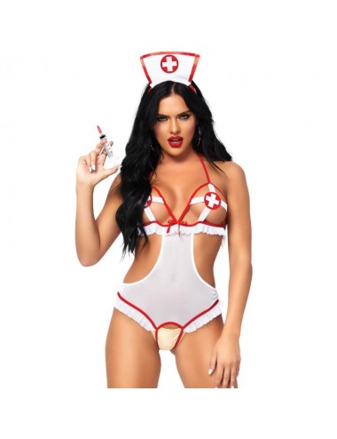 LEG AVENUE TEDDY CON APERTURA INFERMIERISTICA TAGLIA UNICA