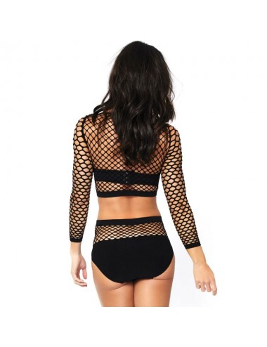 LEG AVENUE SET DUE PEZZI MANICA LUNGA IN RETE TAGLIA UNICA