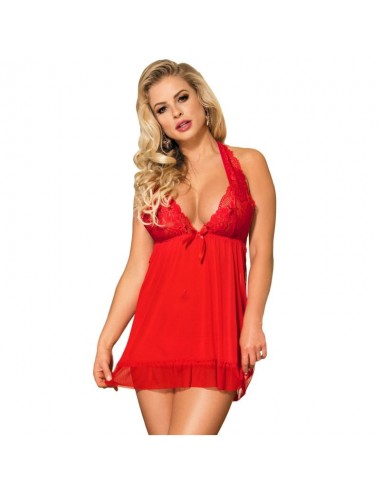 BABYDOLL ROSSO SUBBLIME MOTIVI FLOREALI NEL SENO S / M