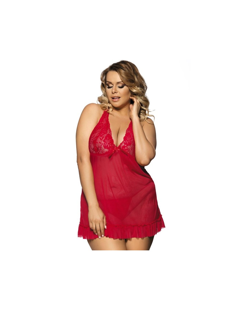 SUBBLIME QUEEN PLUS BABYDOLL ROSSO MOTIVI FLOREALI NEL SENO SUBBLIME QUEEN PLUS BABYDOLL ROSSO MOTIVI FLOREALI NEL SENO