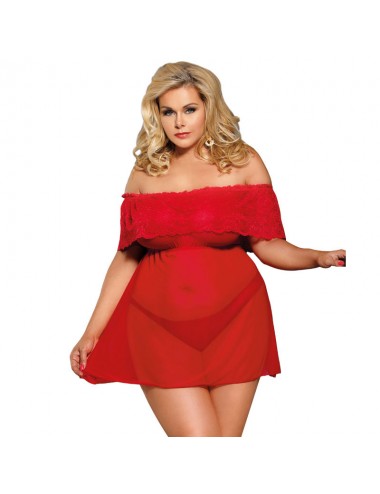 SUBBLIME QUEEN PLUS ABITO CORTO + PERIZOMA ROSSO