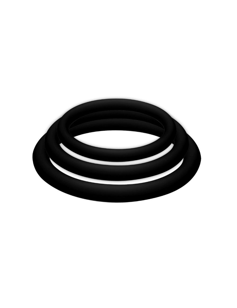 POTENZ PLUS SET 3 ANELLI NERO - S POTENZ PLUS SET 3 ANELLI NERO - S