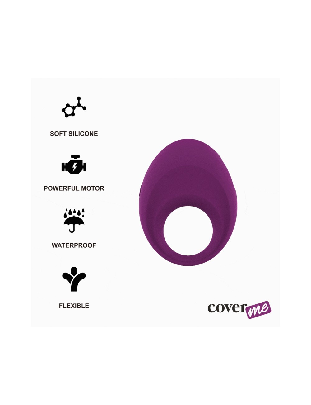 COVERME DYLAN COCK RING RICARICABILE 10 VELOCITÀ IMPERMEABILE COVERME DYLAN COCK RING RICARICABILE 10 VELOCITÀ IMPERMEABILE