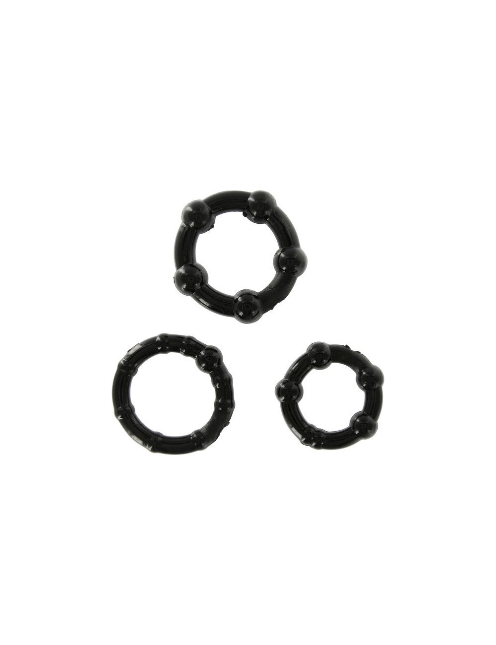 SEVENCREATIONS INSIEME DI TRE ANELLI DI PENE NERI SEVENCREATIONS INSIEME DI TRE ANELLI DI PENE NERI
