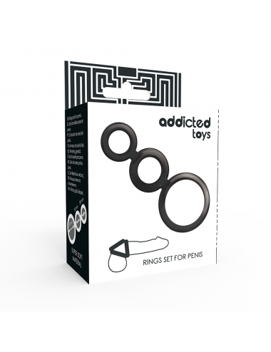 ADDICTED TOYS ANELLI SET PER PENE SCURO TPR