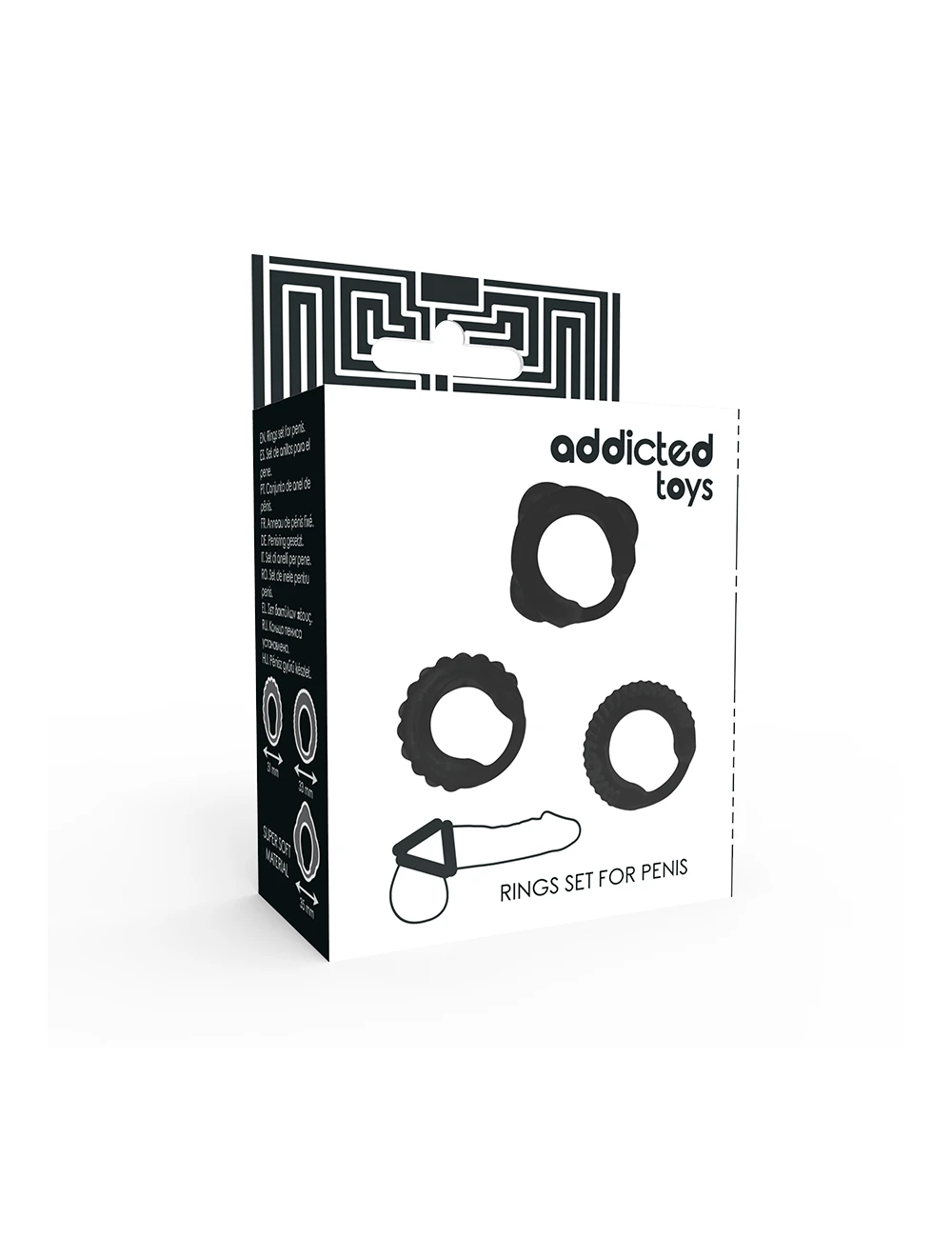 ADDICTED TOYS SET 3 ANILLOS PENE NEGRO ADDICTED TOYS SET 3 ANILLOS PENE NEGRO