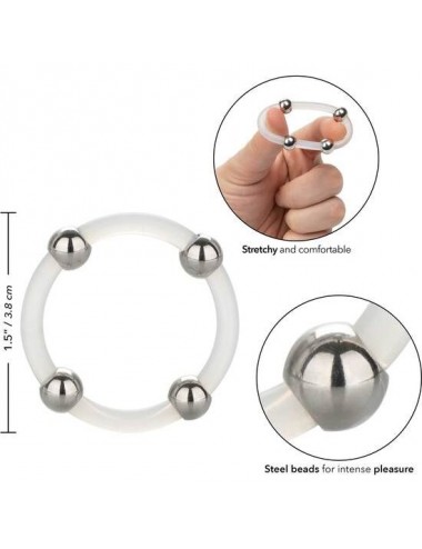 ANELLO IN SILICONE CON PERLINE IN ACCIAIO CALEX L
