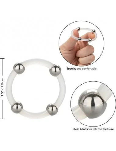 ANELLO IN SILICONE CON PERLINE IN ACCIAIO CALEX L