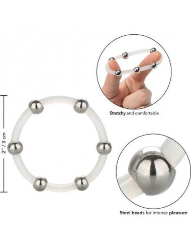 ANELLO IN SILICONE CON PERLINE IN ACCIAIO CALEX XL