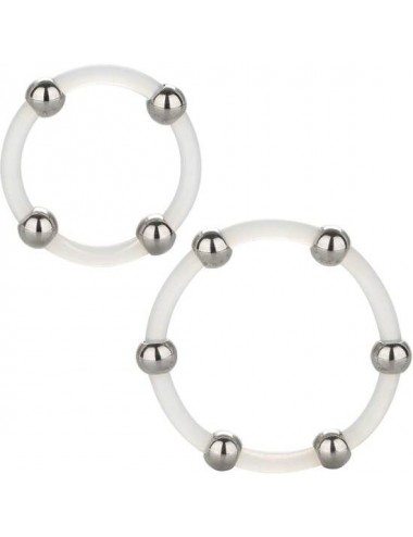 SET DI ANELLI IN SILICONE CON PERLINE IN ACCIAIO CALEX
