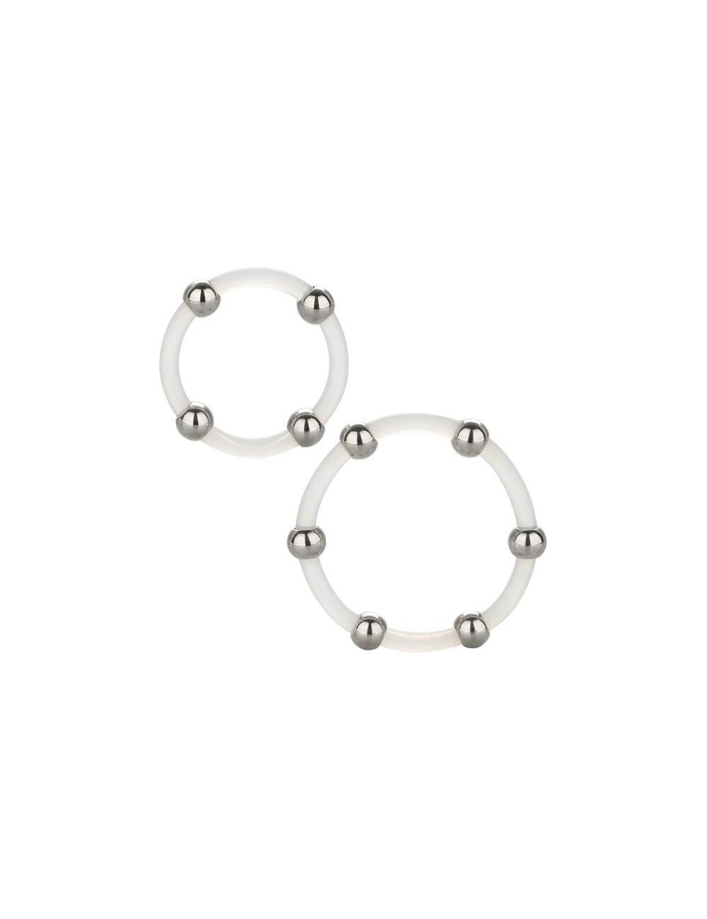 SET DI ANELLI IN SILICONE CON PERLINE IN ACCIAIO CALEX