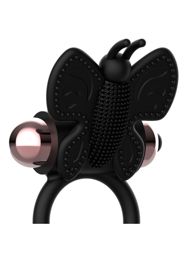 ANELLO CAZZO COQUETTE CHIC DESIRE FARFALLA CON VIBRATORE NERO/ORO