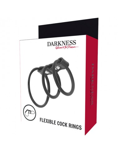 DARKNESS FLEXIBLE COCK RINGS SET OF 3