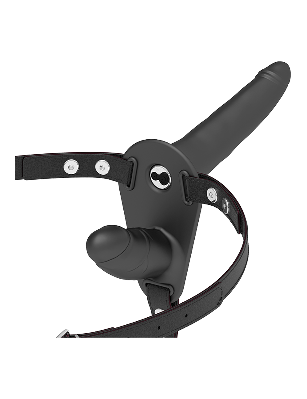 FETISH SUBMISSIVE ARNÉS DOBLE PENETRACIÓN VIBRADOR NEGRO