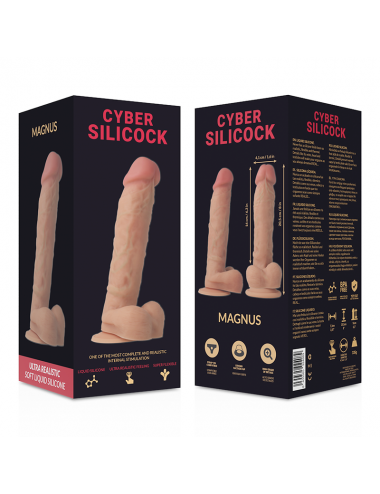 CYBER SILICOCK STRAP-ON MAGNUS SILICONE LIQUIDO CON 3 ANELLI FREE