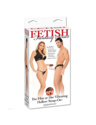 FETISH HOLLOW VIBRATOR HARNESS PER LUI E LEI NATURALE 14CM