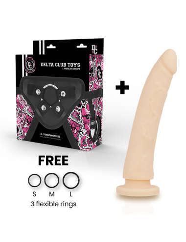 DELTA CLUB TOYS IMBRACATURA + DONG FLESH SILICONE 17 X 3 CM