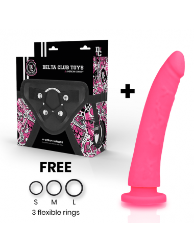 DELTA CLUB TOYS IMBRACATURA + DONG SILICONE ROSA 20 X 4 CM
