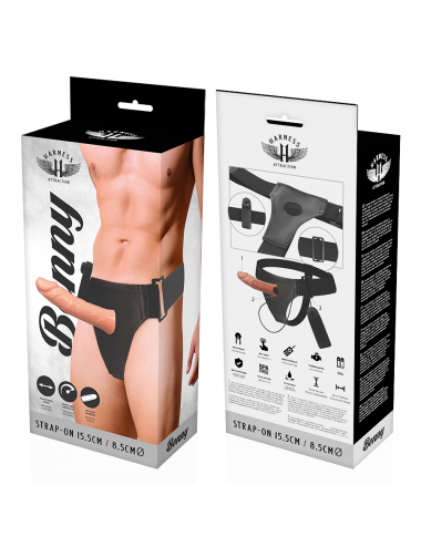 HARNESS ATTRACTION ÁRNES HUECO BENNY CON VIBRADOR 15 X 4.5CM