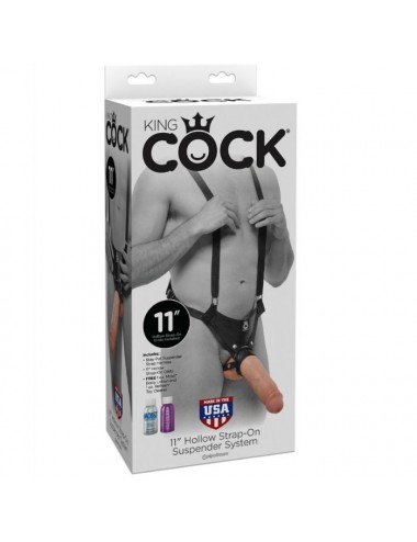 SISTEMA DI SOSPENSIONE CON CINTURINO KING COCK 28 CM - CARNE