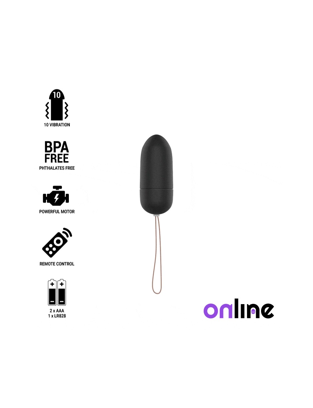 TELECOMANDO ONLINE UOVO VIBRANTE L - NERO