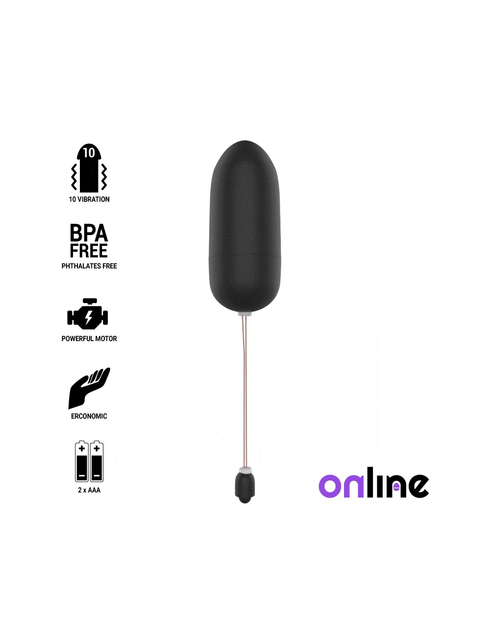 ONLINE UOVO VIBRANTE IMPERMEABILE - NERO ONLINE UOVO VIBRANTE IMPERMEABILE - NERO