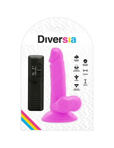 DIVERSIA DILDO VIBRANTE FLESSIBILE 17 CM - VIOLA