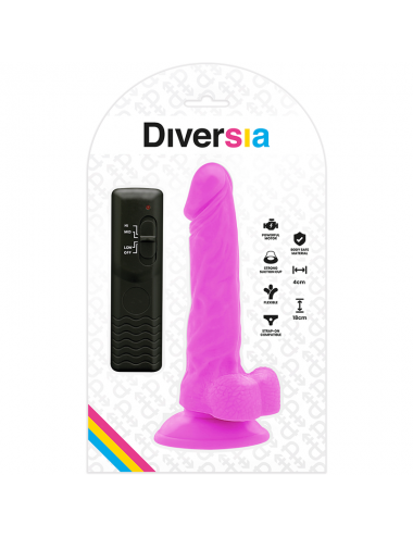 DIVERSIA DILDO VIBRANTE FLESSIBILE 18 CM - VIOLA