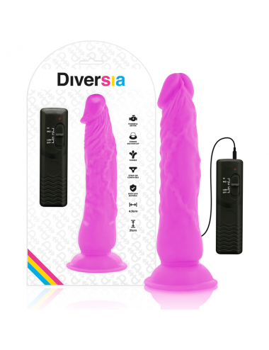 DIVERSIA DILDO VIBRANTE FLESSIBILE 21 CM - VIOLA