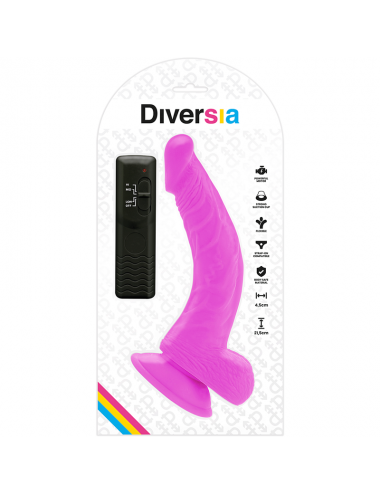 DIVERSIA DILDO VIBRANTE FLESSIBILE 21,5 CM - VIOLA