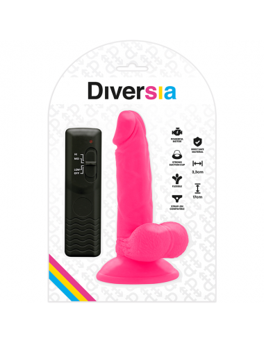 DIVERSIA DILDO VIBRANTE FLESSIBILE 17 CM - ROSA