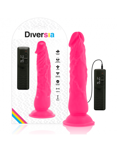 DIVERSIA DILDO VIBRANTE FLESSIBILE 21 CM - ROSA