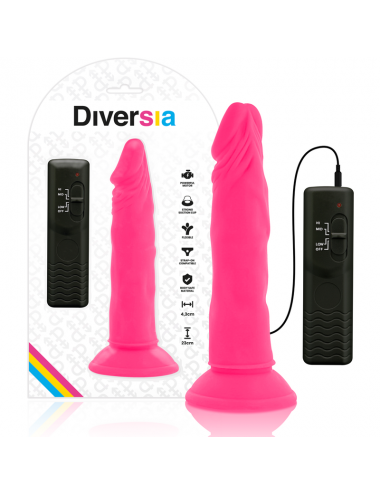 DIVERSIA DILDO VIBRANTE FLESSIBILE 23 CM - ROSA