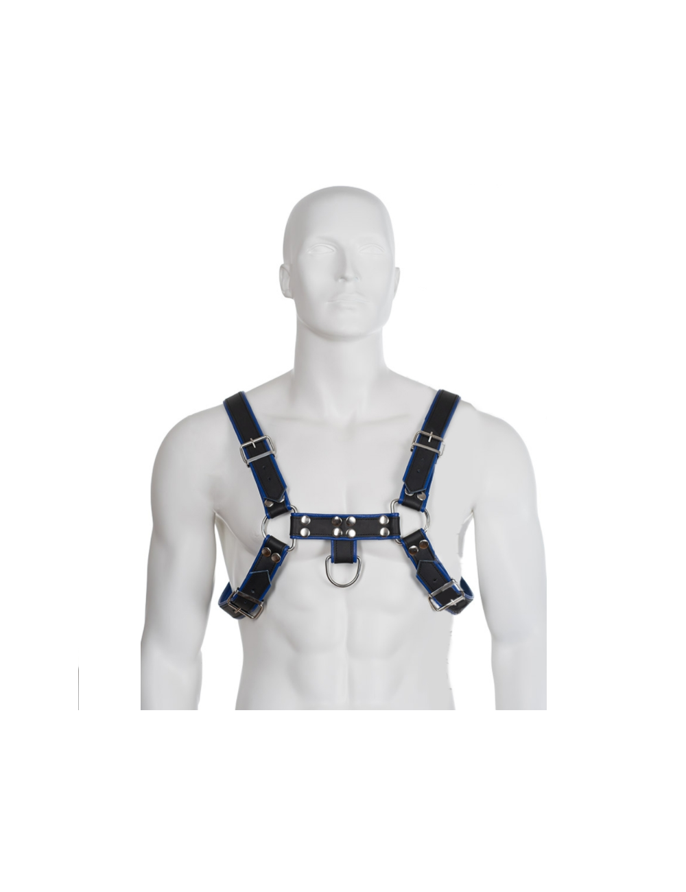 IMBRACATURA BULLDOG PETTO CORPO IN PELLE PELLE NERA / BLU IMBRACATURA BULLDOG PETTO CORPO IN PELLE PELLE NERA / BLU