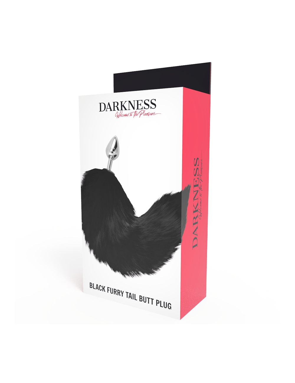 DARKNESS BLACK TAIL BUTT PLUG SILVER 8CM