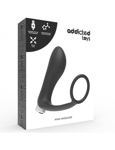 VIBRATORE PROTESICO RICARICABILE addicted TOYS NERO
