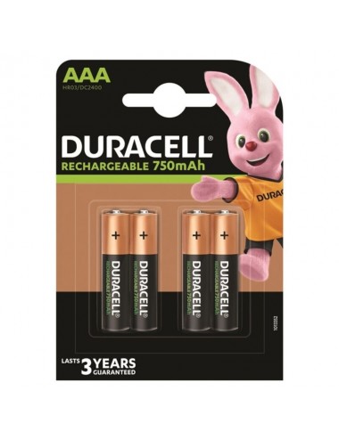 BATTERIA RICARICABILE DURACELL HR03 AAA 750mAh 4 UNITÀ