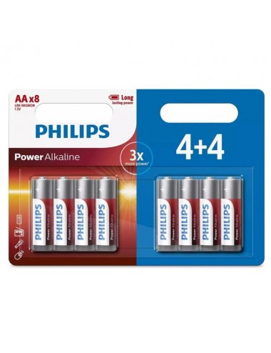 PHILIPS POWER BATTERIA ALCALINA AA LR6 4+4 UNITÀ