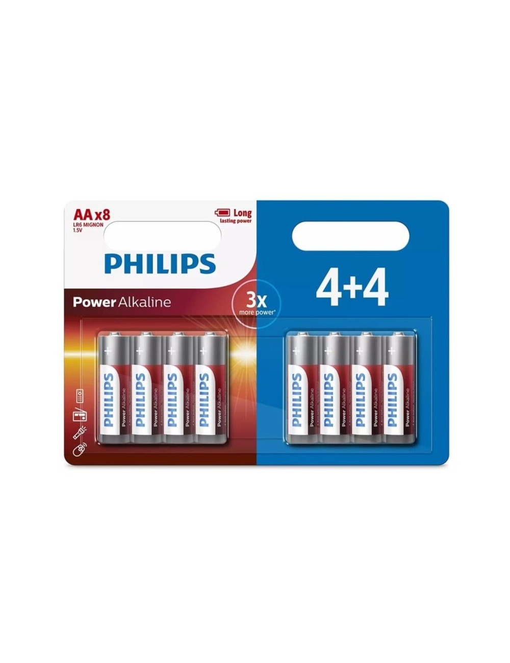 PHILIPS POWER BATTERIA ALCALINA AA LR6 4+4 UNITÀ PHILIPS POWER BATTERIA ALCALINA AA LR6 4+4 UNITÀ