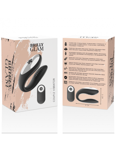 BRILLY GLAM WE LOVE VIBRATOR PER COPPIE TELECOMANDO NERO