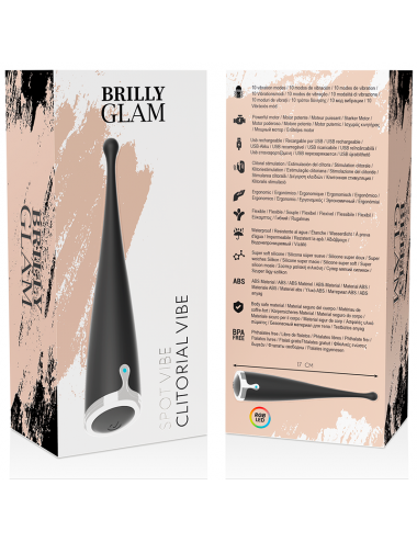 BRILLY GLAM SPOT VIBE VIBRATORE CLITORIDIERE ORGASMICO IN SILICONE NERO