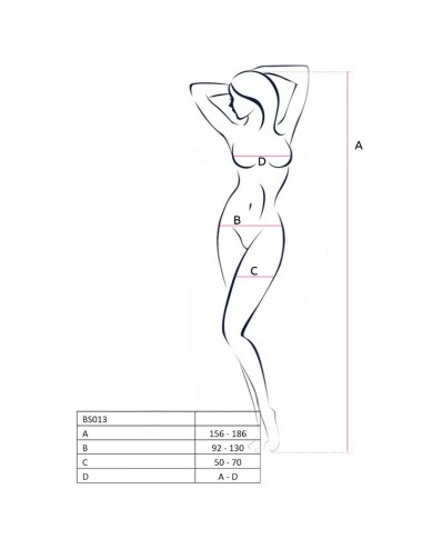 PASSION WOMAN BS013 BODYSTOCKING BIANCO TAGLIA UNICA
