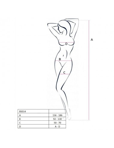 PASSION WOMAN BS014 BODYSTOCKING BIANCO TAGLIA UNICA