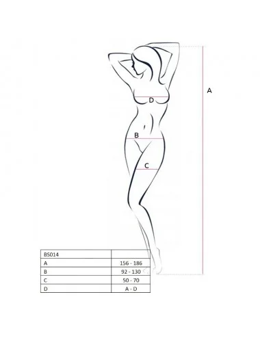 PASSION WOMAN BS014 BODYSTOCKING BIANCO TAGLIA UNICA