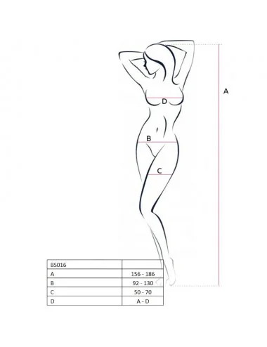 PASSION WOMAN BS016 BODYSTOCKING BIANCO TAGLIA UNICA