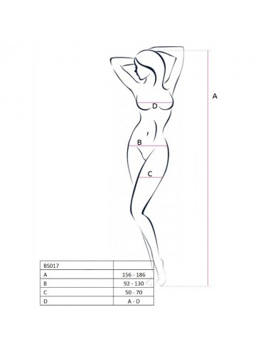 PASSION WOMAN BS017 BODYSTOCKING BIANCO TAGLIA UNICA