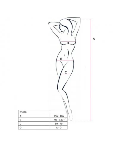 PASSION WOMAN BS020 BODYSTOCKING NERO TAGLIA UNICA