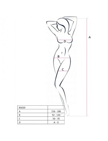 PASSION WOMAN BS020 BODYSTOCKING BIANCO TAGLIA UNICA